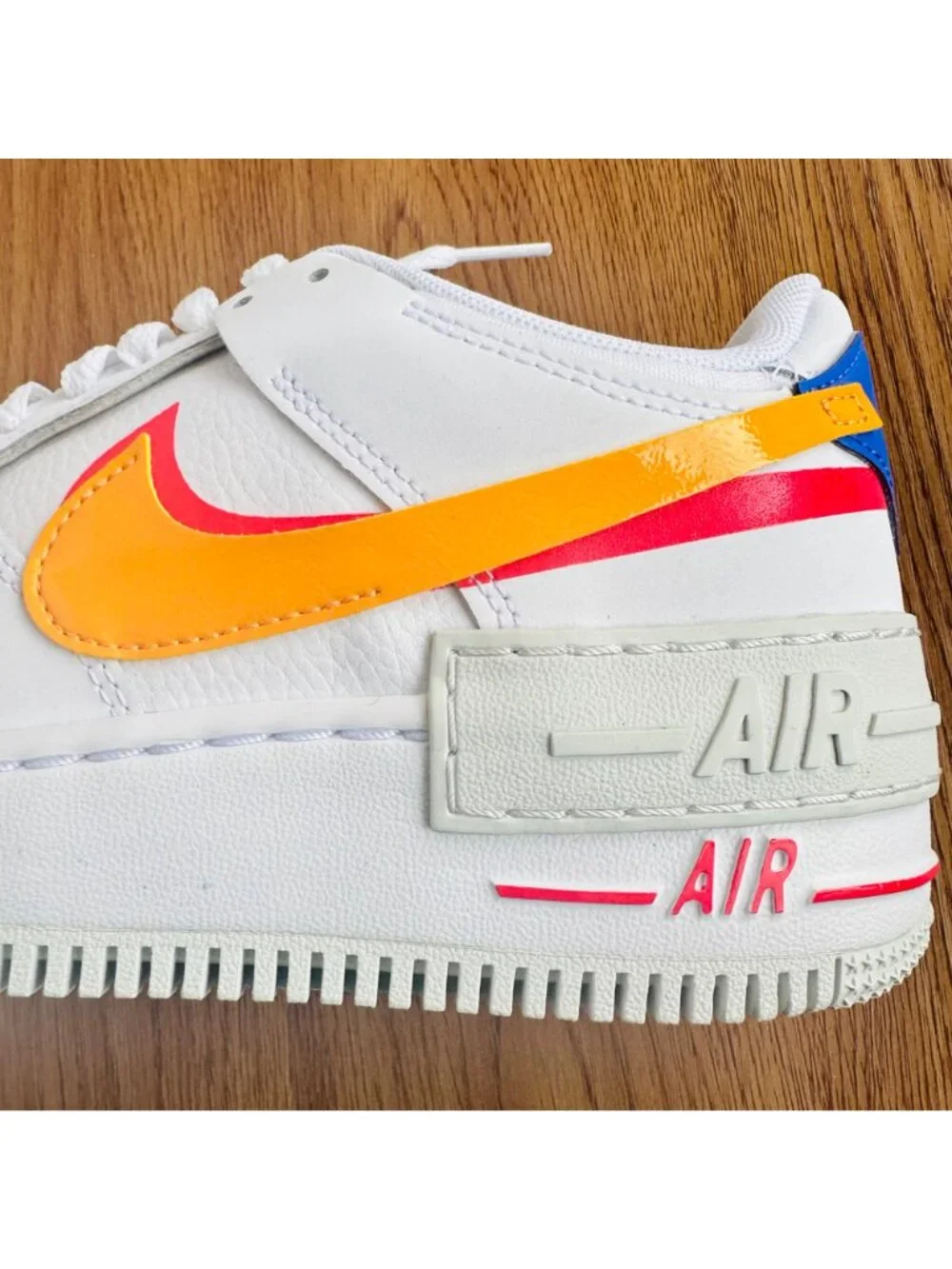 ⭐Nike Air Force 1 Shadow 6.5 Womens Retro Shoes Sneakers White Orange DZ1847-100 - Picture 12 of 14